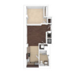 The Beacon Jersey Hague (A21) Unfurnished Floorplans - Showing one bedroom and one bath, Jersey City, NJ