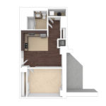 The Beacon Jersey Hague (A25) Unfurnished Floorplans - Showing one bedroom and one bath, Jersey City, NJ