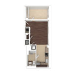 The Beacon Jersey Hague (A26) Unfurnished Floorplans - Showing one bedroom and one bath, Jersey City, NJ