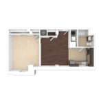 The Beacon Jersey Hague (A29) Unfurnished Floorplans - Showing one bedroom and one bath, Jersey City, NJ