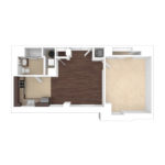 The Beacon Jersey Hague (A31) Unfurnished Floorplans - Showing one bedroom and one bath, Jersey City, NJ