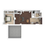 The Beacon Jersey Hague (A34) Furnished Floorplans - Showing one bedroom and one bath, Jersey City, NJ