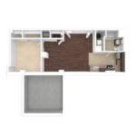 The Beacon Jersey Hague (A34) Unfurnished Floorplans - Showing one bedroom and one bath, Jersey City, NJ