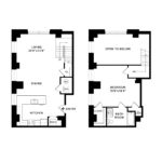 The Beacon Jersey Hague (A37) Floorplans - Showing one bedroom and one bath, Jersey City, NJ