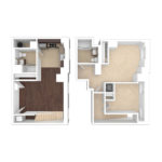 The Beacon Jersey Hague (B10) Unfurnished Floorplans - Showing two bedrooms and two bath, Jersey City, NJ