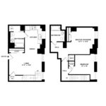 The Beacon Jersey Hague (B12) Floorplans - Showing two bedrooms and two bath, Jersey City, NJ