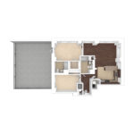 The Beacon Jersey Hague (B14) Unfurnished Floorplans - Showing two bedrooms and one bath, Jersey City, NJ