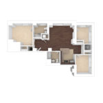 The Beacon Jersey Hague (C1) Unfurnished Floorplans - Showing three bedrooms and two baths, Jersey City, NJ