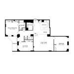 The Beacon Jersey Hague (C2) Floorplans - Showing three bedrooms and two baths, Jersey City, NJ