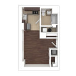 The Beacon Jersey Hague (S2) Unfurnished Floorplans - Showing one bedroom and one bath, Jersey City, NJ