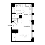 The Beacon Jersey Hague (S3) Floorplans - Showing one bedroom and one bath, Jersey City, NJ