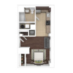 The Beacon Jersey Hague (S3) Furnished Floorplans - Showing one bedroom and one bath, Jersey City, NJ