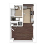 The Beacon Jersey Hague (S4) Unfurnished Floorplans - Showing one bedroom and one bath, Jersey City, NJ