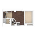 The Beacon Jersey Hague (S7) Unfurnished Floorplans - Showing one bedrooms and one bath, Jersey City, NJ