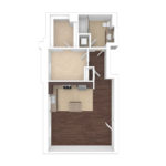 The Beacon Jersey Orpheum (A5) Unfurnished Floorplans - Showing one bedroom and one bath, Jersey City, NJ