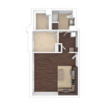 The Beacon Jersey Orpheum (A7) Unfurnished Floorplans - Showing one bedroom and one bath, Jersey City, NJ