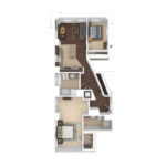 The Beacon Jersey Orpheum (B2) Furnished Floorplans - Showing two bedrooms and two bath, Jersey City, NJ