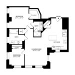 The Beacon Jersey Orpheum (B3) Floorplans - Showing two bedrooms and two bath, Jersey City, NJ