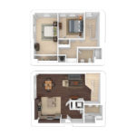 The Beacon Jersey Orpheum (BT1) Furnished Floorplans - Showing two bedrooms and two bath, Jersey City, NJ