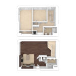 The Beacon Jersey Orpheum (BT1) Unfurnished Floorplans - Showing two bedrooms and two bath, Jersey City, NJ