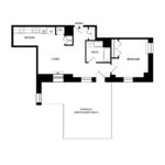 The Beacon Jersey Paramount (A11) Floorplans - Showing one bedroom and one bath, Jersey City, NJ