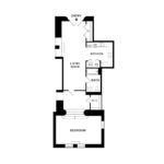 The Beacon Jersey Paramount (A16) Floorplans - Showing one bedroom and one bath, Jersey City, NJ