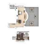 The Beacon Jersey Paramount (A18-x) Furnished floorplans - Showing two bedrooms and two bath, Jersey City, NJ