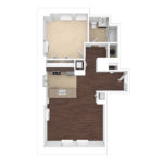The Beacon Jersey Paramount (A20) Unfurnished floorplans - Showing one bedroom and one bath, Jersey City, NJ