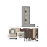 The Beacon Jersey Paramount (A5) Showing one bedrooms and one bath Jersey City, NJ furnished floorplans