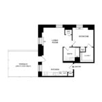 The Beacon Jersey Paramount (A6) Floorplans - Showing one bedroom and one bath, Jersey City, NJ