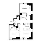 The Beacon Jersey Paramount (B1) Floorplans - Showing two bedrooms and two bath, Jersey City, NJ