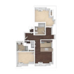 The Beacon Jersey Paramount (B1) Unfurnished Floorplans - Showing two bedrooms and two bath, Jersey City, NJ