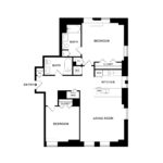 The Beacon Jersey Paramount (B2) Floorplans - Showing two bedrooms and two bath, Jersey City, NJ