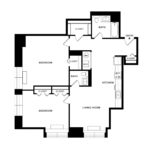 The Beacon Jersey Paramount (B3) Floorplans - Showing two bedrooms and two bath, Jersey City, NJ
