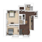 The Beacon Jersey Paramount (B3) Furnished floorplans - Showing two bedrooms and two bath, Jersey City, NJ