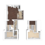 The Beacon Jersey Paramount (B6X) Unfurnished Floorplans - Showing two bedroom and two bath, Jersey City, NJ
