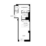 The Beacon Jersey Paramount (S12d) Floorplans - Showing one bedroom and one bath, Jersey City, NJ