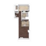 The Beacon Jersey Paramount (S12d) Unfurnished floorplans - Showing one bedroom and one bath, Jersey City, NJ