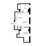 The Beacon Jersey Tower (A1) Floorplans - Showing one bedroom and one bath, Jersey City, NJ