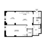 The Beacon Jersey Tower (A10) Floorplans - Showing one bedroom and one bath, Jersey City, NJ
