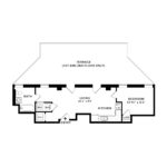 The Beacon Jersey Tower (A3) Floorplans - Showing one bedroom and one bath, Jersey City, NJ