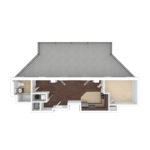 The Beacon Jersey Tower (A3) Unfurnished Floorplans - Showing one bedroom and one bath, Jersey City, NJ