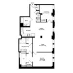 The Beacon Jersey Tower (B2) Floorplans - Showing two bedrooms and two bath, Jersey City, NJ