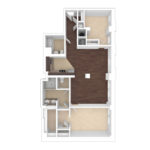 The Beacon Jersey Tower (B2) Unfurnished Floorplans - Showing two bedrooms and two bath, Jersey City, NJ