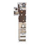 The Beacon Jersey Tower (B3) Furnished Floorplans - Showing two bedrooms and two bath, Jersey City, NJ