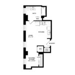 The Beacon Jersey Tower (S1) Floorplans - Showing one bedroom and one bath, Jersey City, NJ