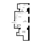 The Beacon Jersey Tower (S2) Floorplans - Showing one bedroom and one bath, Jersey City, NJ
