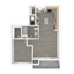 Anthem Harbor Point Stamford, CT Unfurnished Floorplans (A2) Showing one bedrooms and one bathrooms