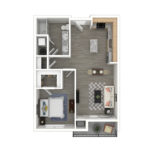 Anthem Harbor Point Stamford, CT Furnished Floorplans (A3) Showing one bedrooms and one bathrooms