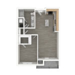 Anthem Harbor Point Stamford, CT Unfurnished Floorplans (A3) Showing one bedrooms and one bathrooms